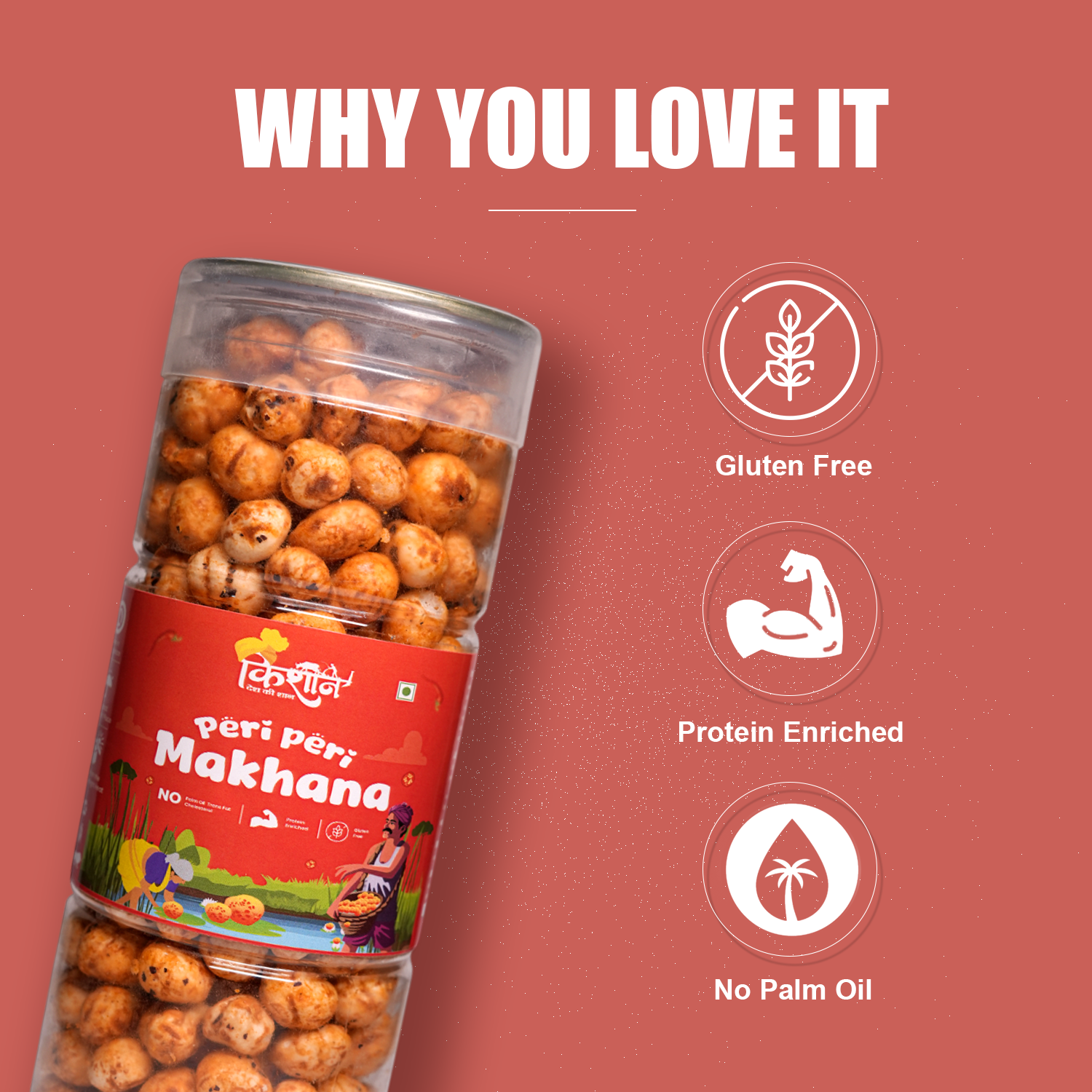 Peri-Peri Makhana 100g | Spicy Roasted Fox Nuts – Kishaan
