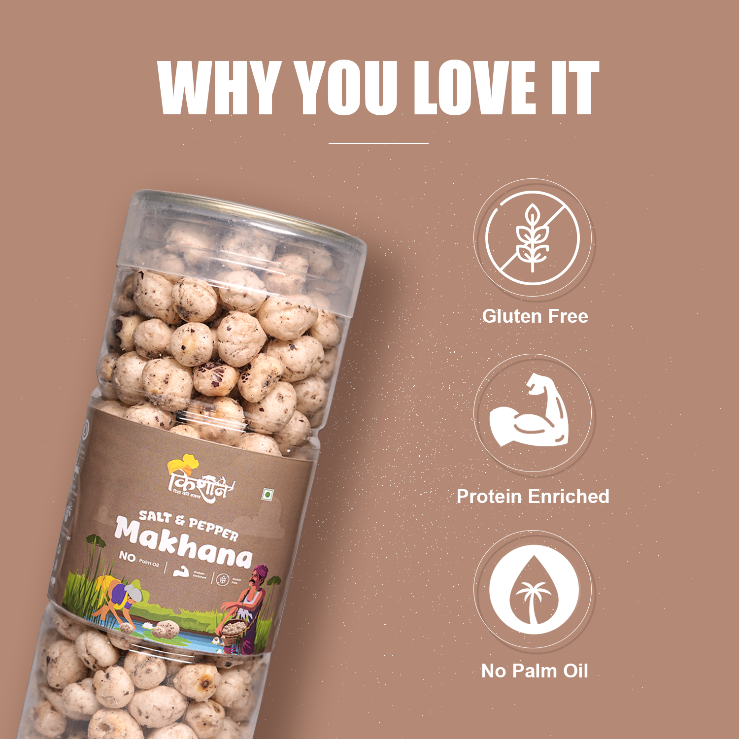 Salt & Pepper Makhana 100g | Classic Roasted Fox Nuts – Kishaan