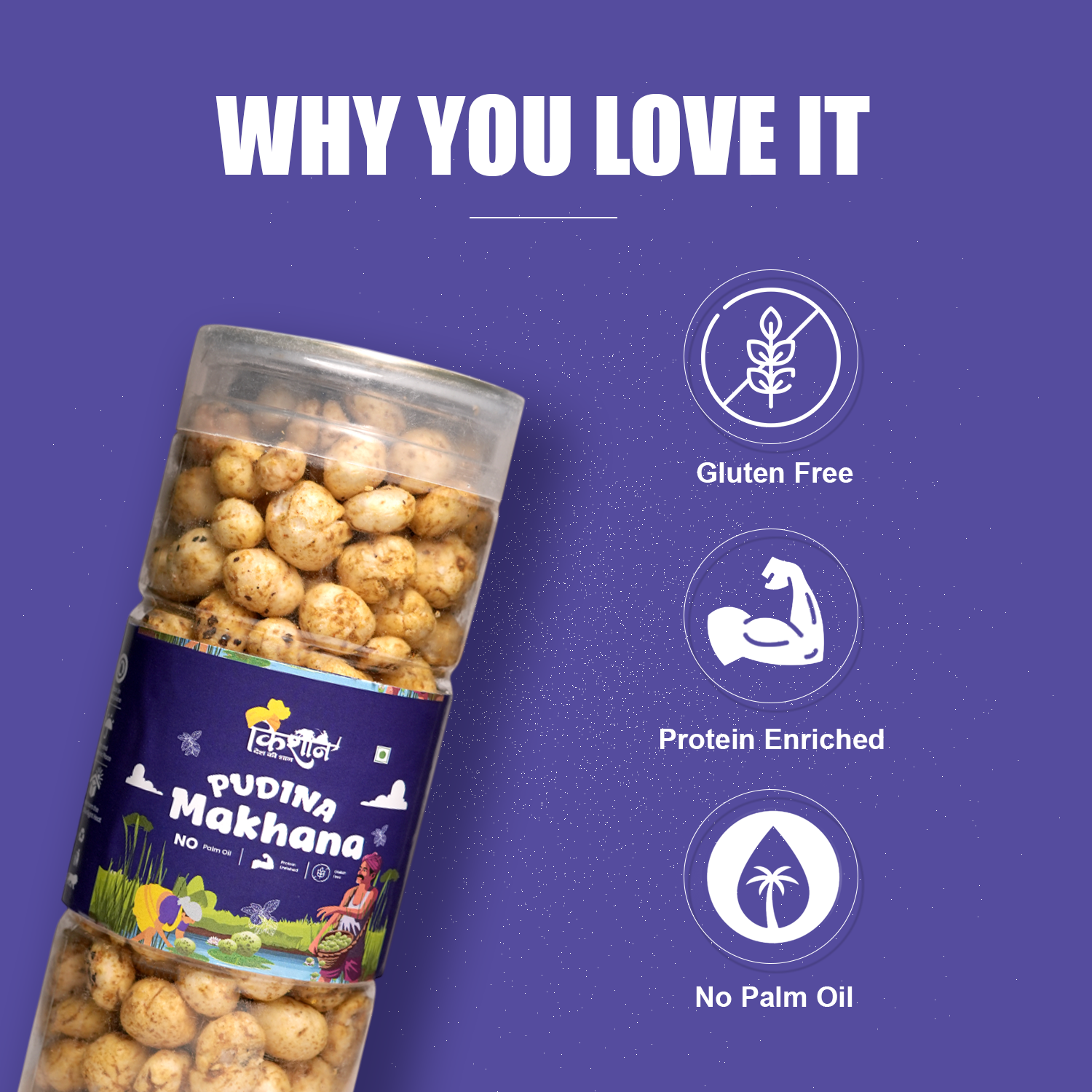 Pudina Makhana 100g | Mint Roasted Fox Nuts – Kishaan