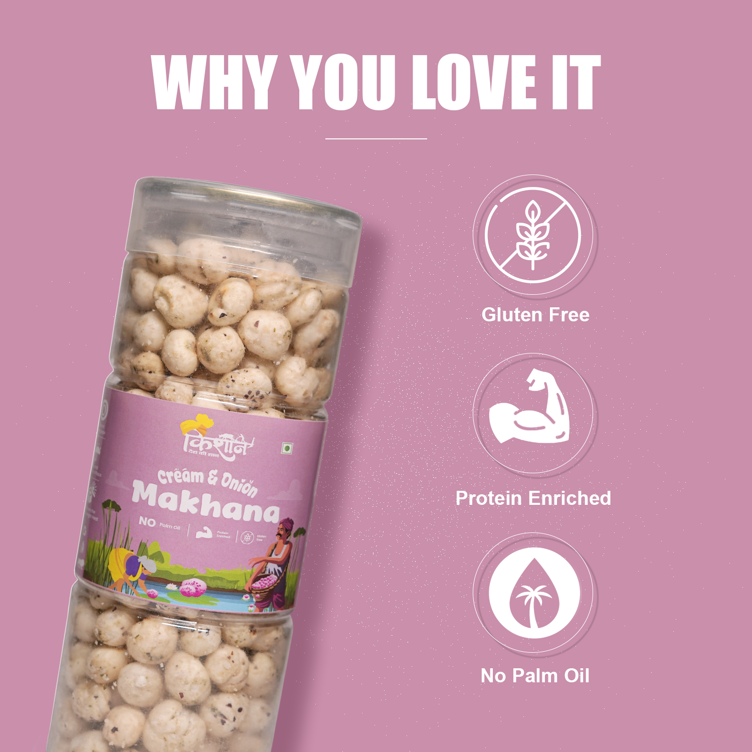 Cream & Onion Makhana 100g | Roasted Fox Nuts – Kishaan