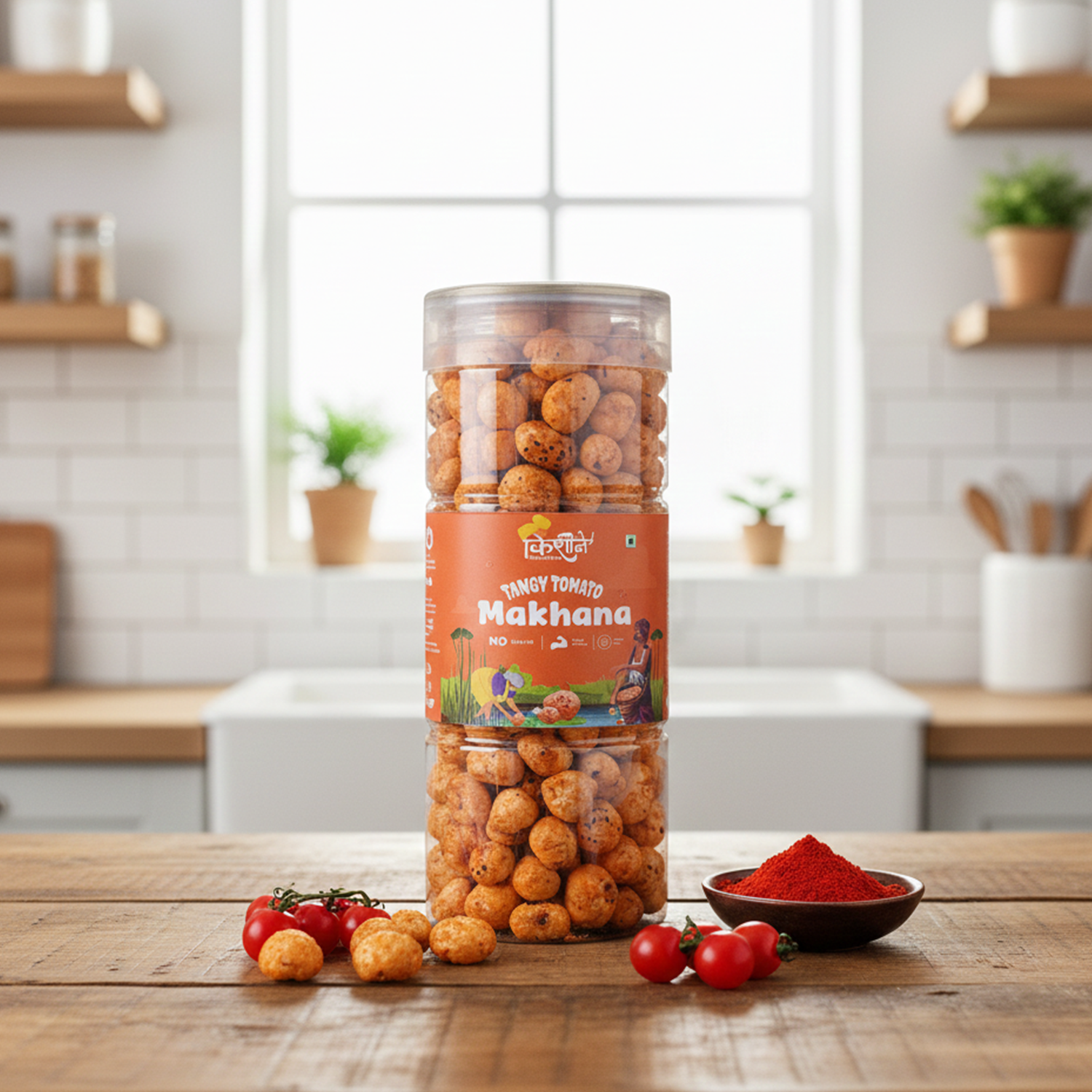 Tangy Tomato Makhana 100g | Zesty Fox Nuts – Kishaan