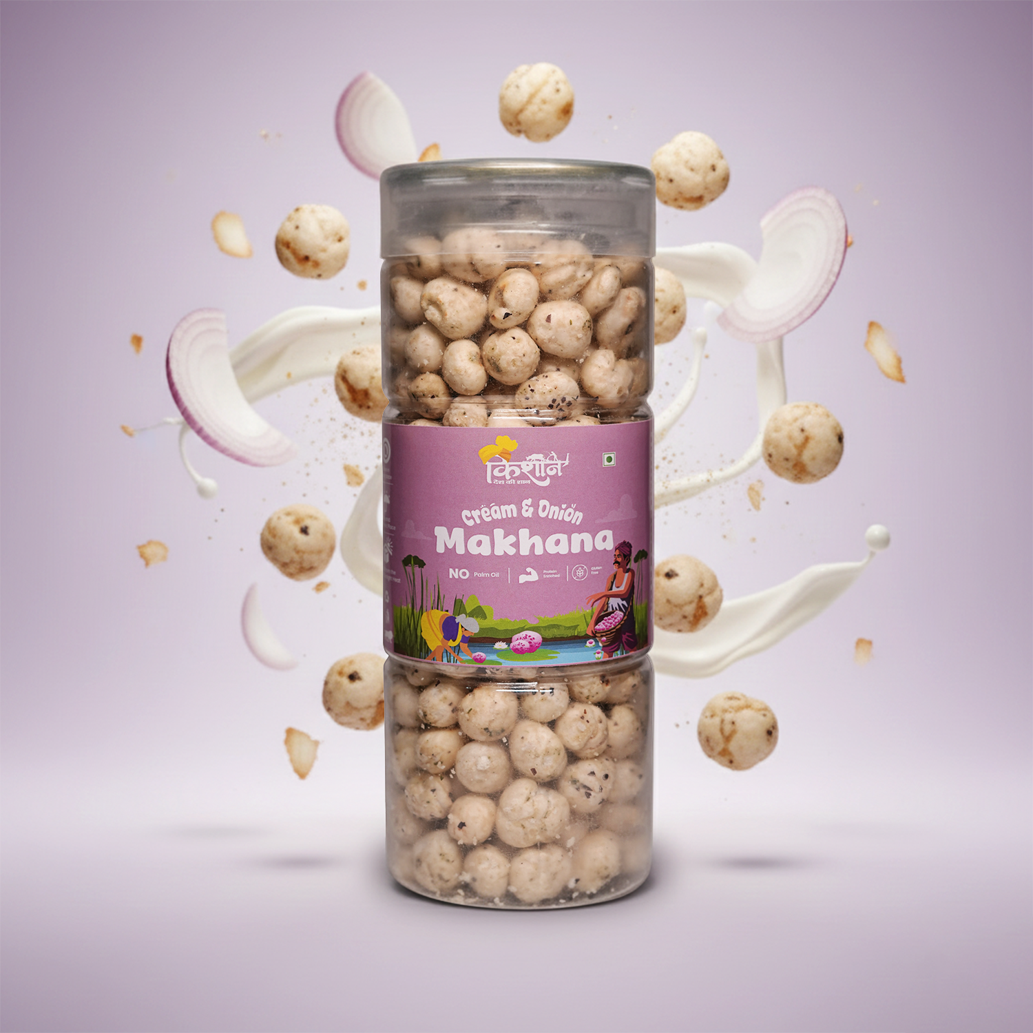 Cream & Onion Makhana 100g | Roasted Fox Nuts – Kishaan