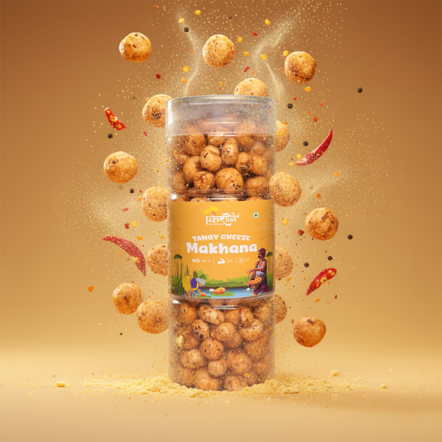 Tangy Cheese Makhana 100g | Cheesy Fox Nut Snack – Kishaan