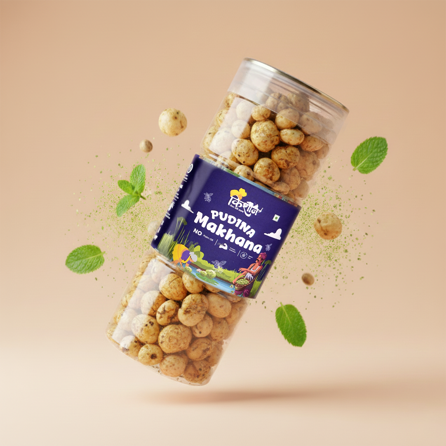 Pudina Makhana 100g | Mint Roasted Fox Nuts – Kishaan