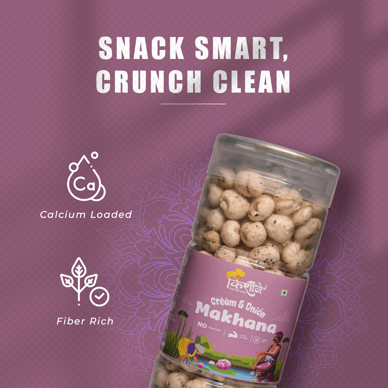 Cream & Onion Makhana 100g | Roasted Fox Nuts – Kishaan