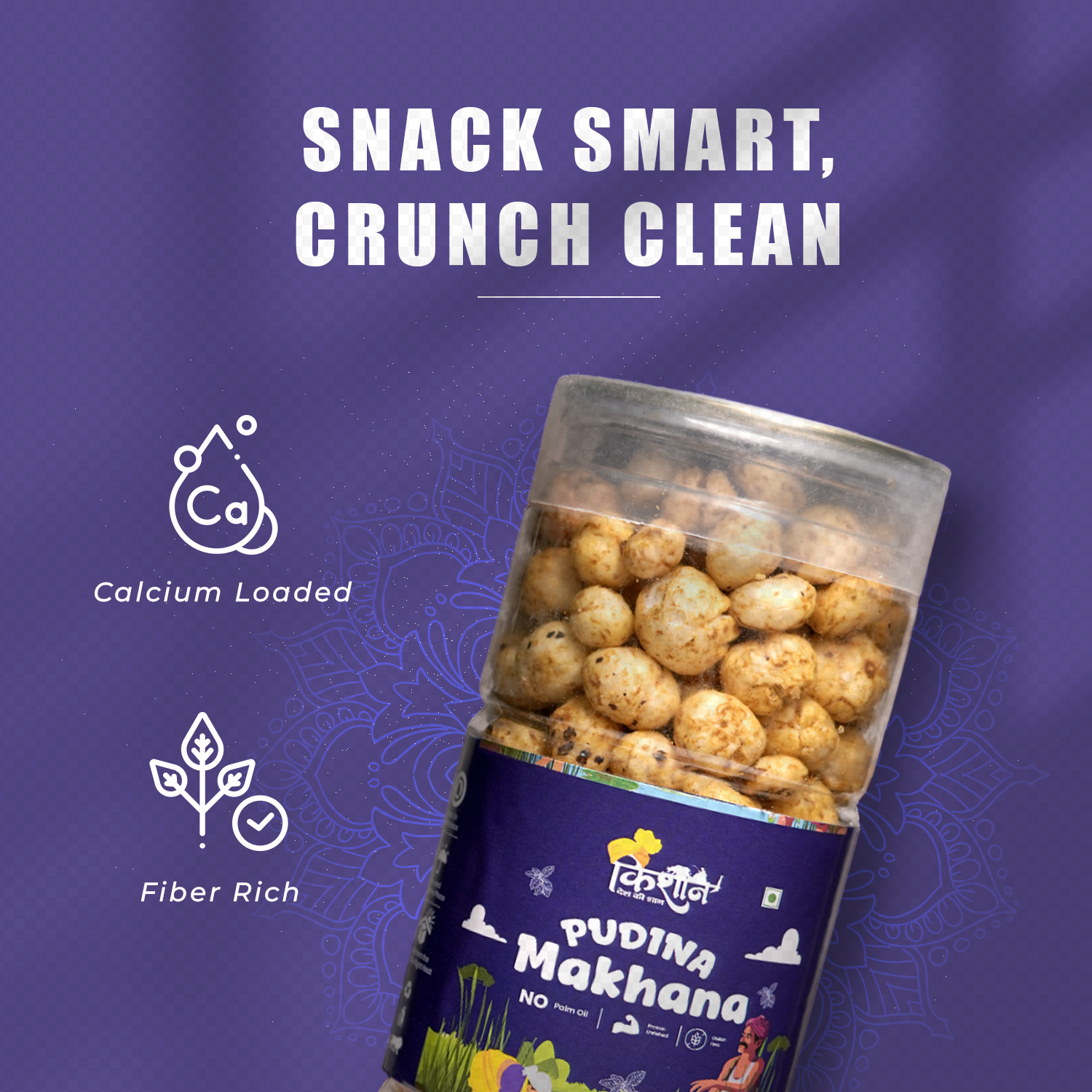 Pudina Makhana 100g | Mint Roasted Fox Nuts – Kishaan