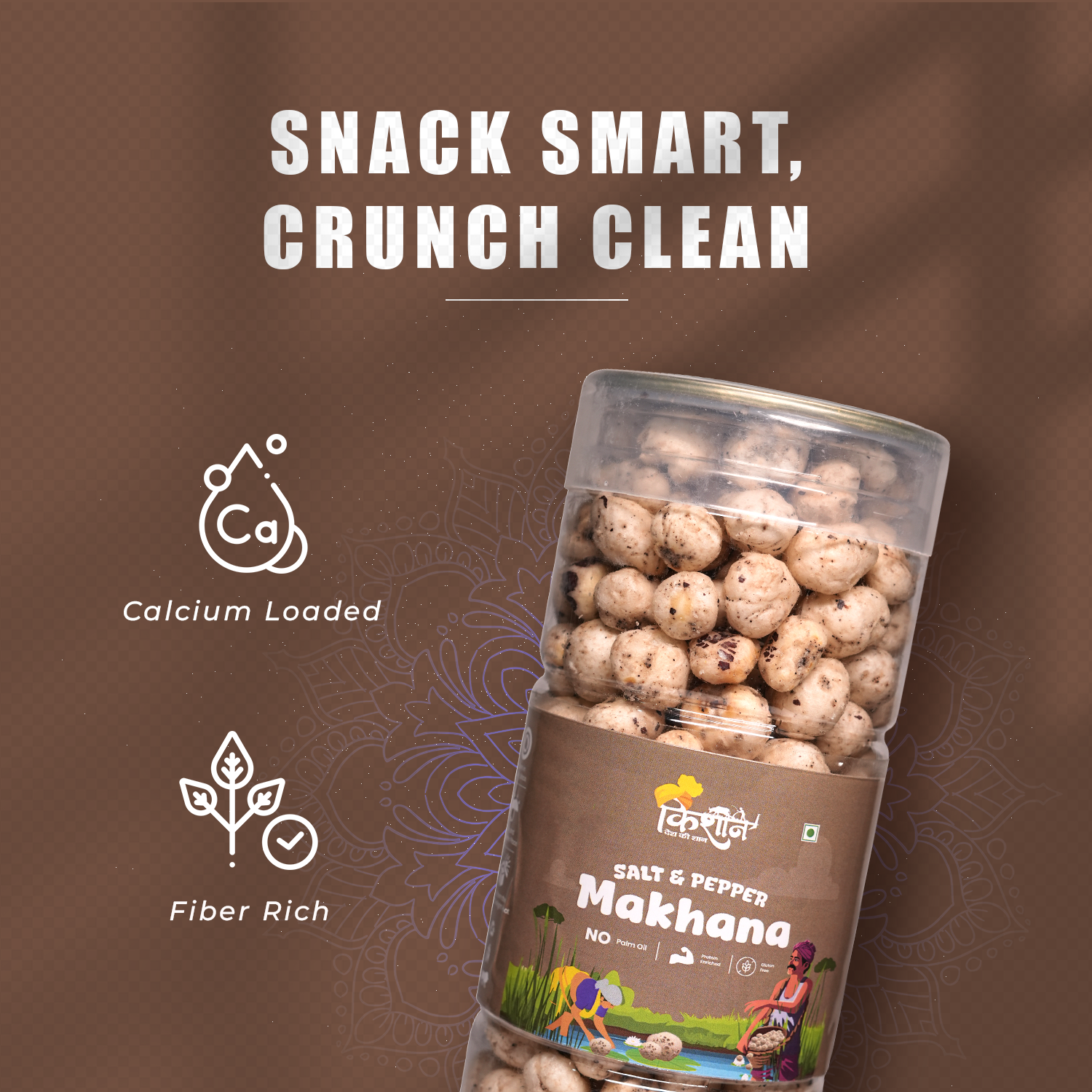 Salt & Pepper Makhana 100g | Classic Roasted Fox Nuts – Kishaan