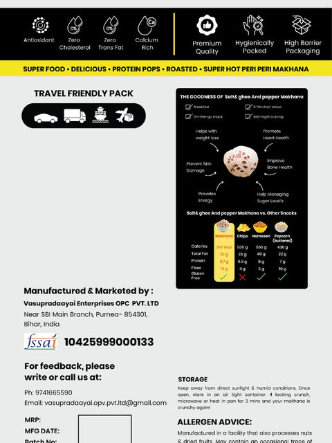 Salt & ghee & pepper Makhana